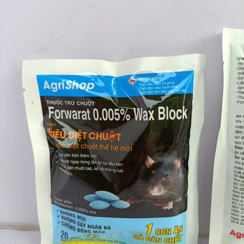 FORWARAT 0.005% WAX BLOCK – SIÊU DIỆT CHUỘT THẾ HỆ MỚI 1 BỊCH 5 VIÊN