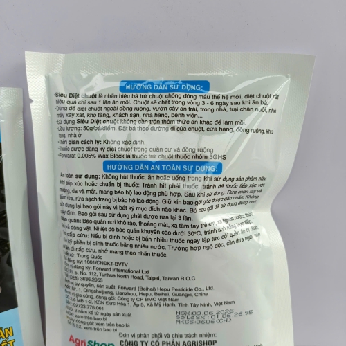 FORWARAT 0.005% WAX BLOCK – SIÊU DIỆT CHUỘT THẾ HỆ MỚI 1 BỊCH 5 VIÊN