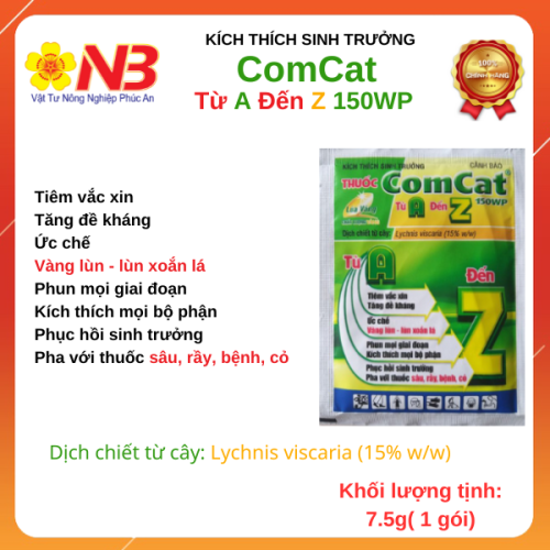 (KTST) Thuốc kích Comcat 150WP 7.5 gam ( 1 gói) (Sản phẩm chính hiệu lúa vàng) Kích thích tăng trưởng cây trồng- VTNN Năm Bưu