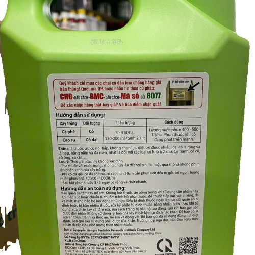 (CỎ) Shina 18Sl - Can 4,5L (4 can) BMC
