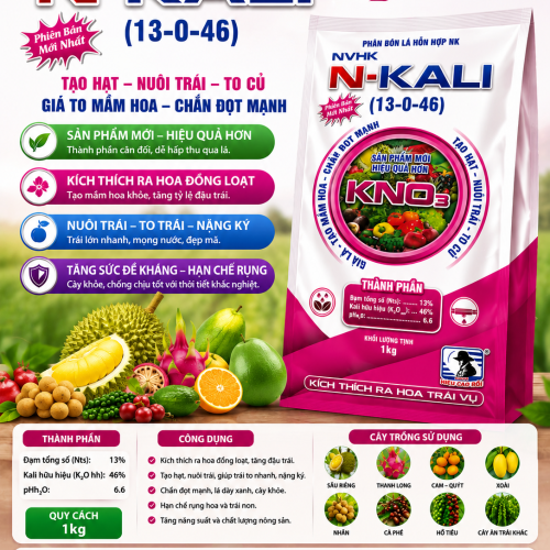 N-KALI (13-0-46) – KÍCH THÍCH RA HOA ĐỒNG LOẠT, NUÔI TRÁI TO – CHẮC – ĐẸP