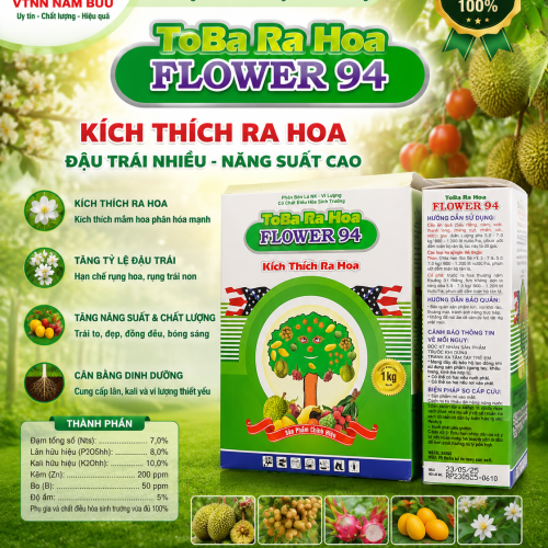 FLOWER 94 Kích thích ra hoa – Tăng tỷ lệ đậu trái – Hỗ trợ nuôi trái