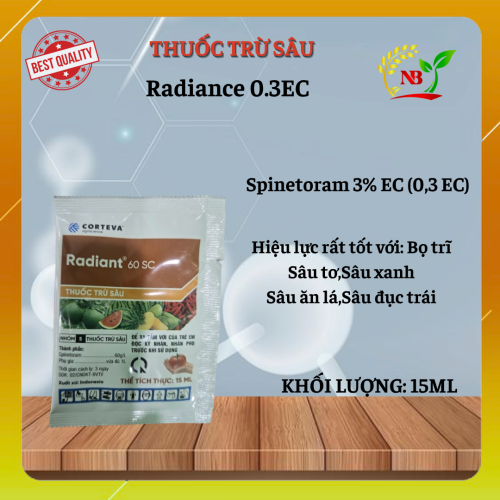 (SÂU) Radiant 60SC 15ml (Spinetoram) Thuốc trừ sâu sinh học cao cấp trừ bọ trĩ, sâu tơ, sâu cuốn lá-năm bưu