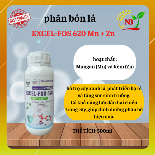 EXCEL-FOS 620 Mn + Zn – Giải pháp hỗ trợ cây khỏe, rễ mạnh, hạn chế vàng lá và thối rễ 