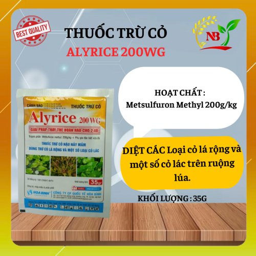 ALYRICE 200WG – Thuốc trừ cỏ hậu nảy mầm cho lúa