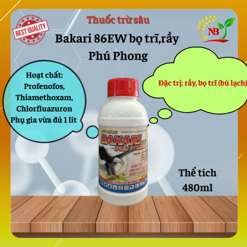 Thuốc trừ sâu Bakari 86EW bọ trĩ,rầy  Phú Phong 480ml