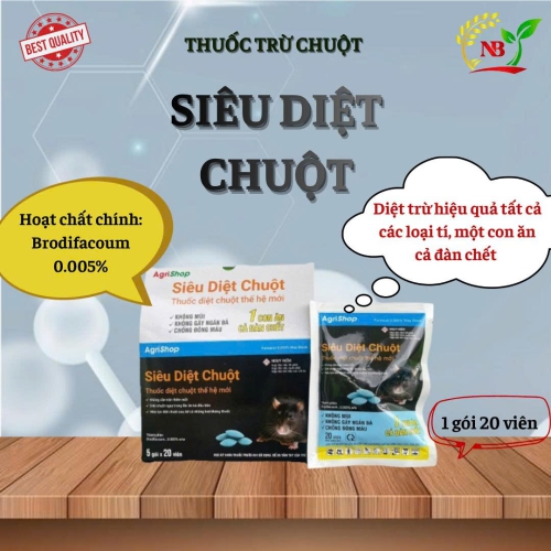 (Chuột) FORWARAT 0.005% Wax Block (01 gói 20 viên)- Siêu Diệt Chuột - Agrishop