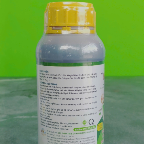 Phân bón hữu cơ  Agro MAZI FLEX HIỆU MAGZIN PLUS HỮU CƠ-MAGIE-KẼM-ACID FULVIC  (PHỤ GIA KHÁNG KHUẨN MARASPERSE AG&CHẤT SIÊU LOANG TRẢI SYLGARD) 500ML