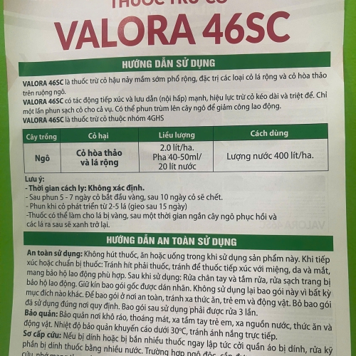 THUỐC TRỪ CỎ VALORA 46SC HIỆU ANH HÙNG CỎ 800ml