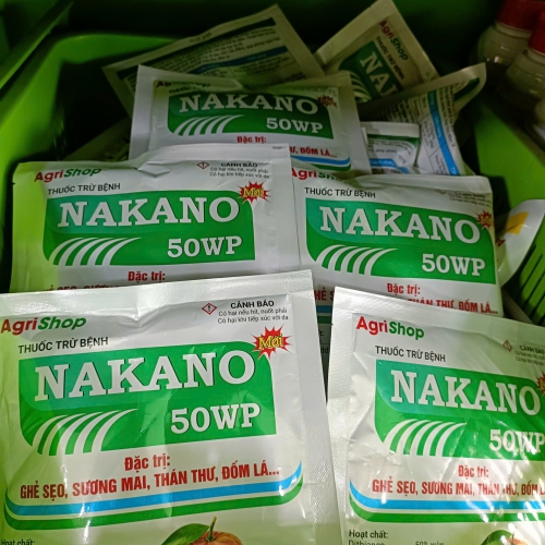 Combo mua 10 gói tặng kèm 1 gói. Thuốc trừ bệnh NAKANO 50WP 100g Đặc trị sương mai, thán thư, đốm lá, ghẻ sẹo Agrishop