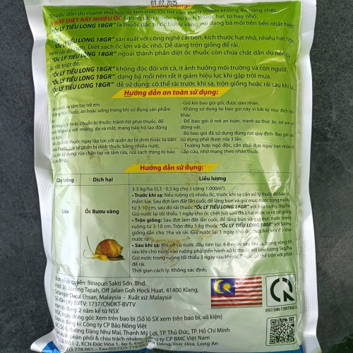 Thuốc trừ Ốc Bn Meta 18GR (Ốc rải Ốc Lý tiểu long 18GR) 800 gram Diệt ốc bưu vàng, ốc sên, ốc nhớt- VTNN Năm Bưu