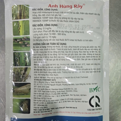 (SÂU) Anh Hùng Rầy – INMANDA 100WP gói 100g